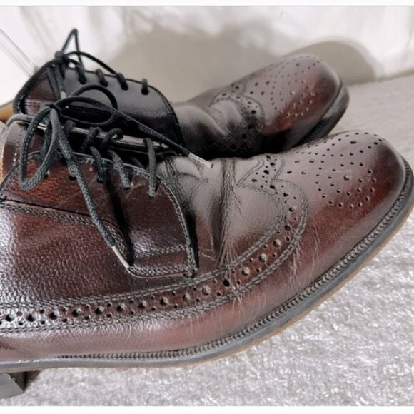 Vintage The Shoe People Brown Leather Wingtip Oxford Brogues Dress Shoes - Picture 7 of 15